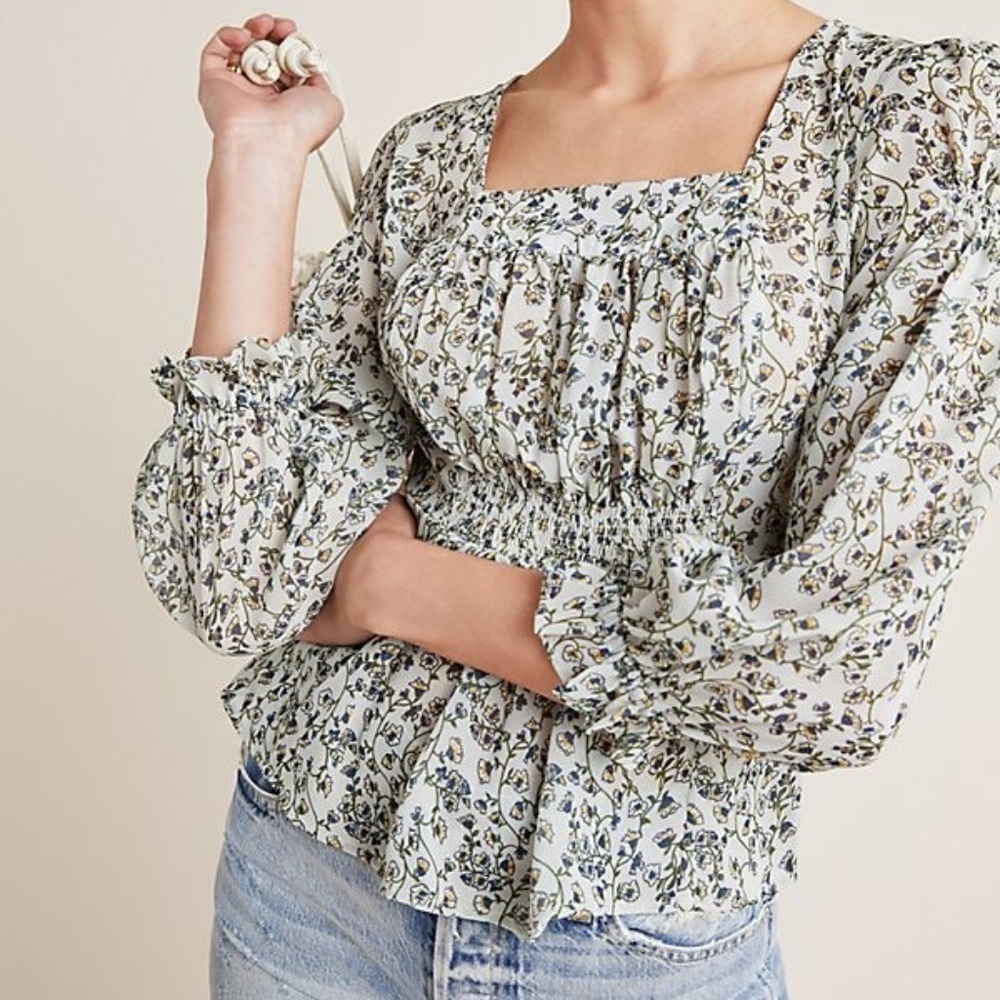 Ranna Gill Lutyens Floral Blouse size XS NWT